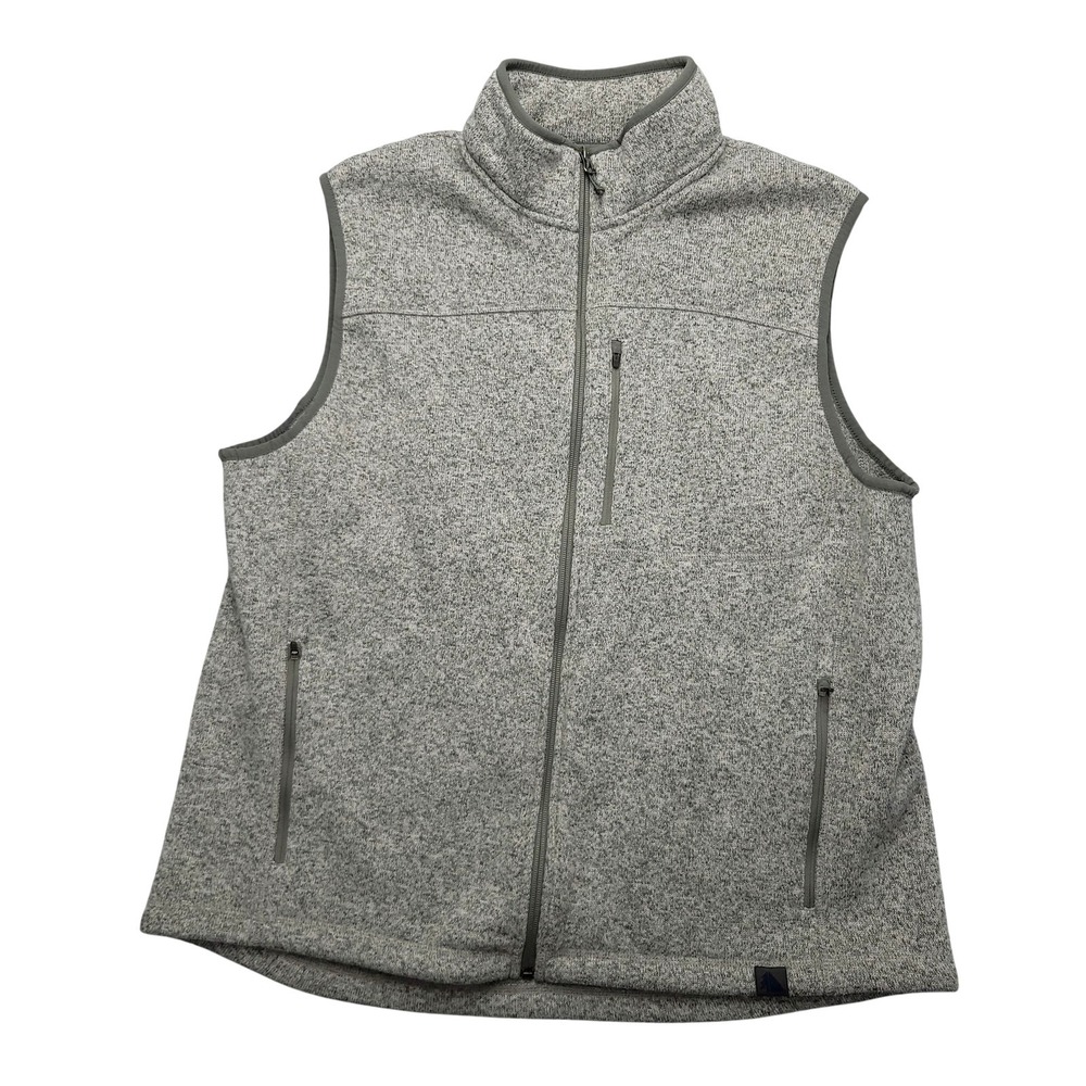 L.L. Bean Vest Mens XL Gray Fleece Full Zip Slightly Fitted Outdoor Hiking